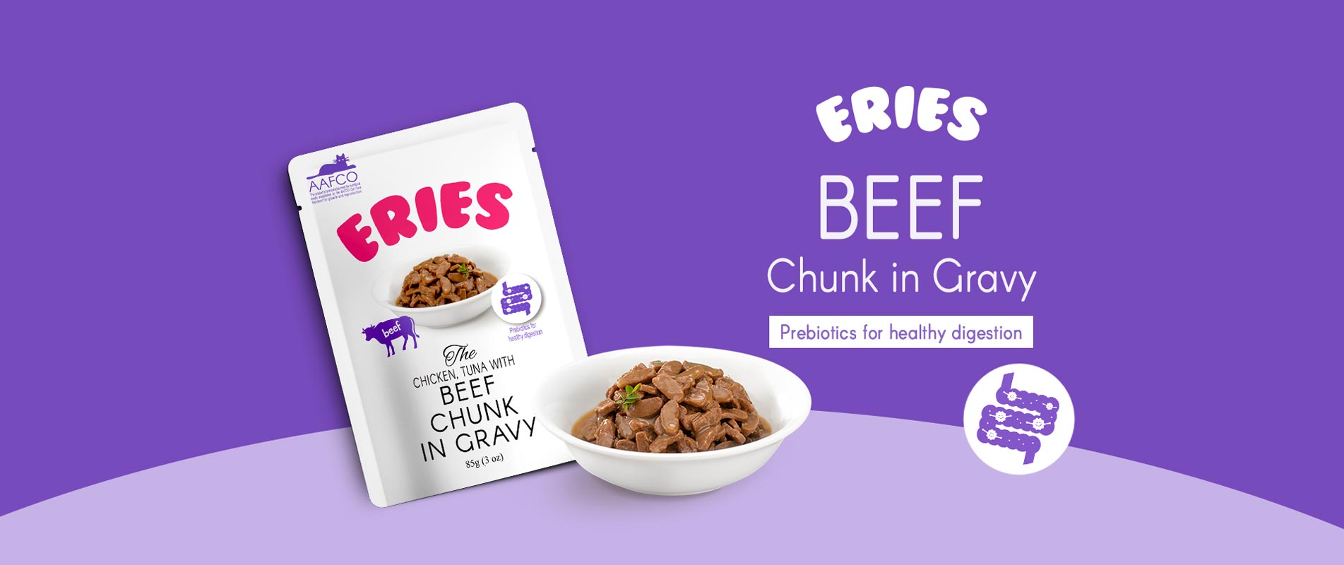 Chicken, Tuna with Beef Chunk in Gravy