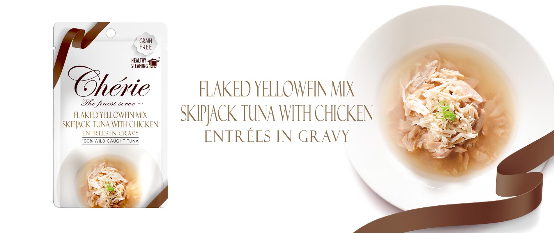 Flaked Yellowfin mix Skipjack Tuna with Chicken Entrees in Gravy